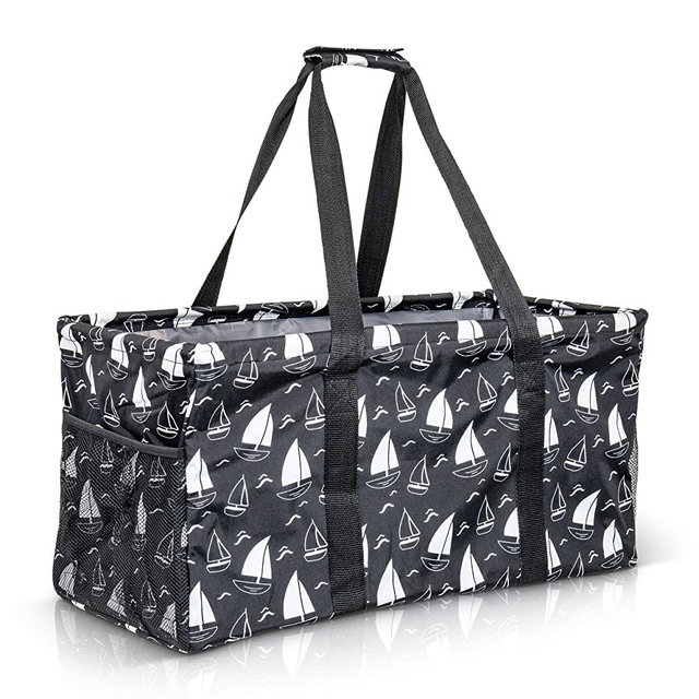 Extra Large Utility Tote Bag - Oversized Collapsible Pool Beach Canvas Basket