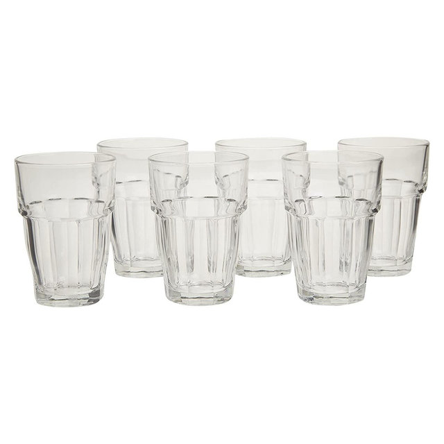 Bormioli Rocco 21.75 oz. Rock Bar Super Cooler Stackable Drink Glass, 6-Piece, Clear