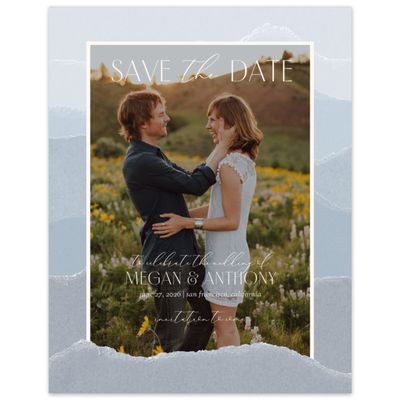 Dusty Blue Wedding Digital Save the Date - Lysander Photo