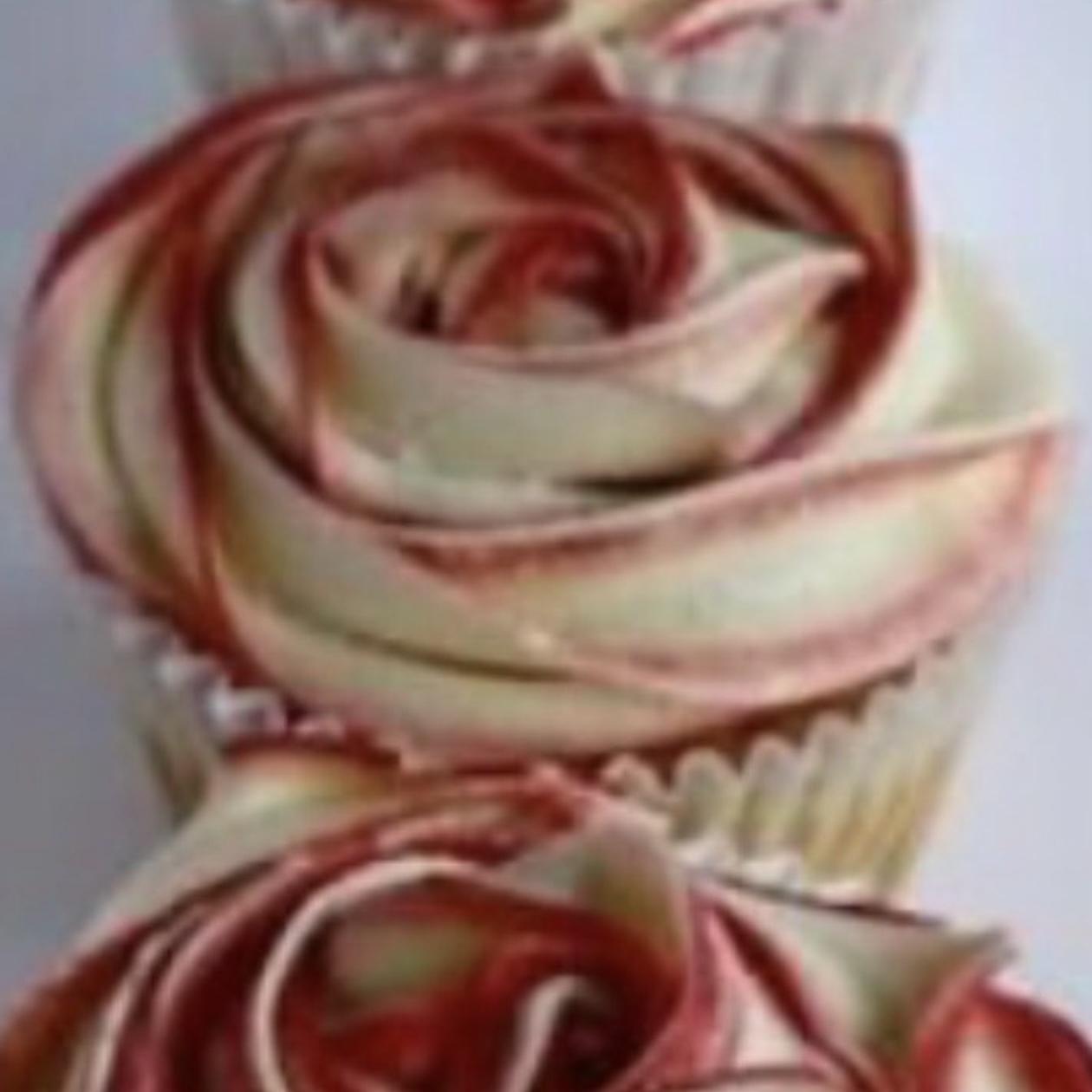 Cupcakes by Peggy to match the top layer cake flavors. (Thank you!)