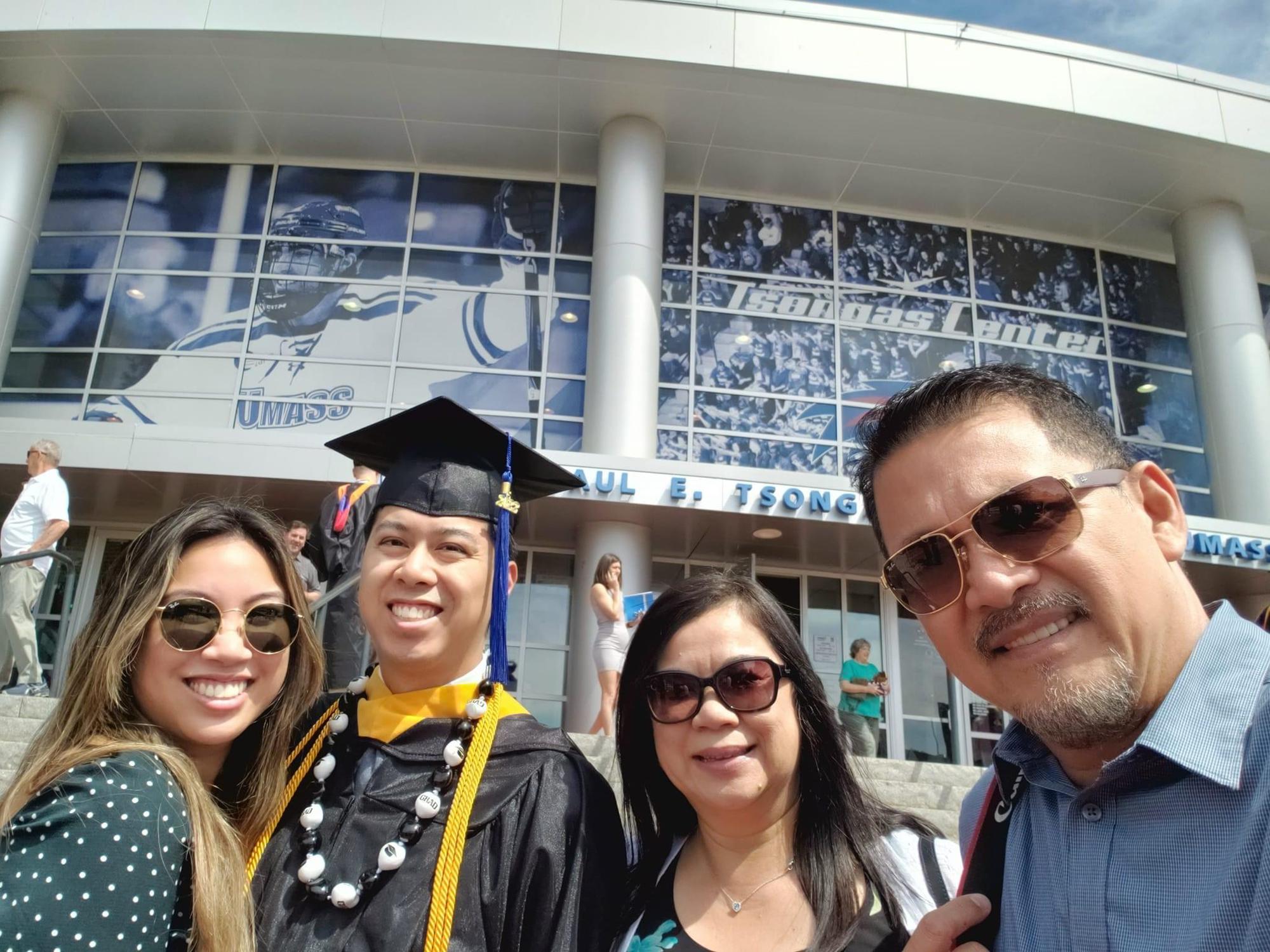 Gabriel's graduation for his second bachelor's at University of Massachusetts, Lowell, 2022