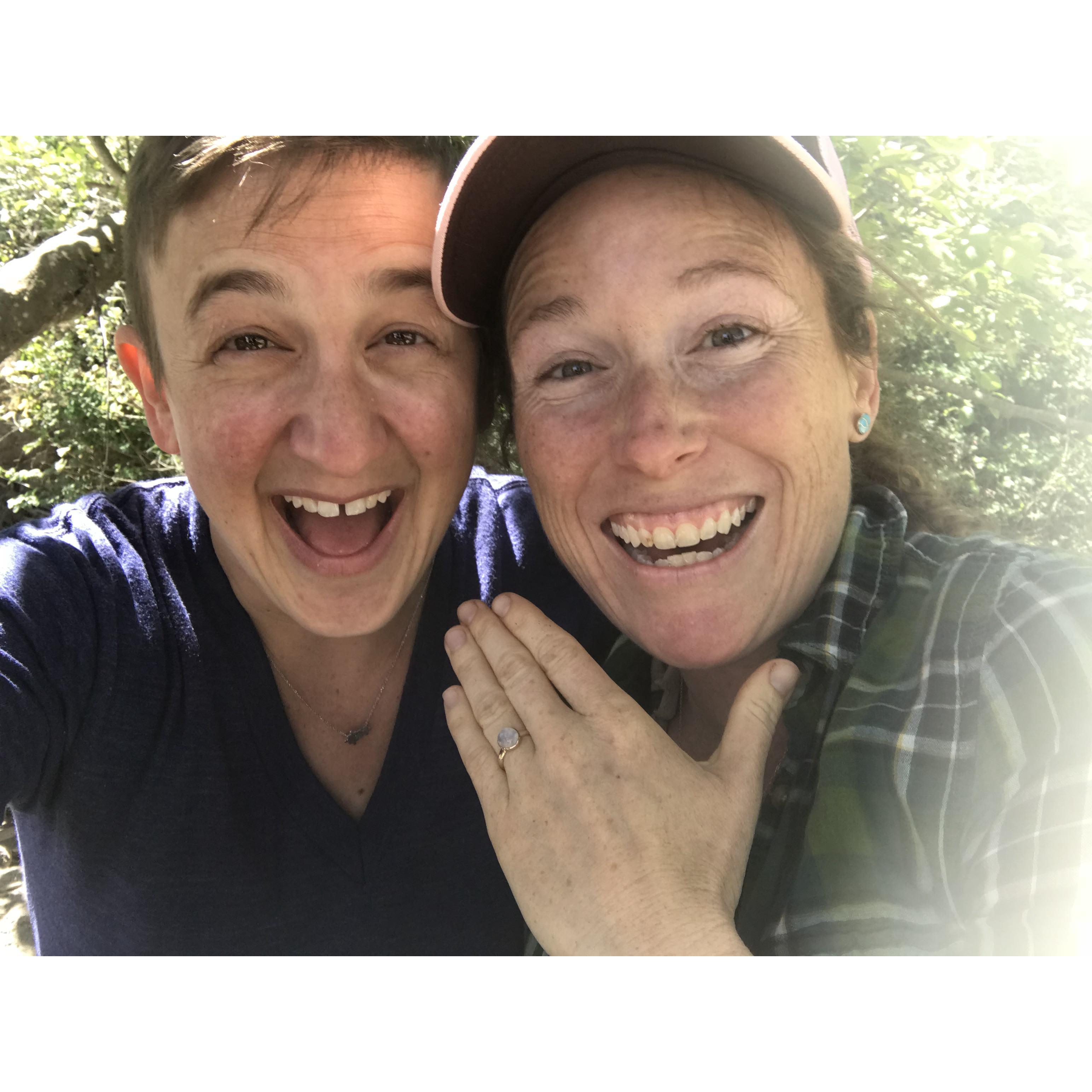 So happy and excited to be engaged! Right after Lila proposed on Whidbey Island.