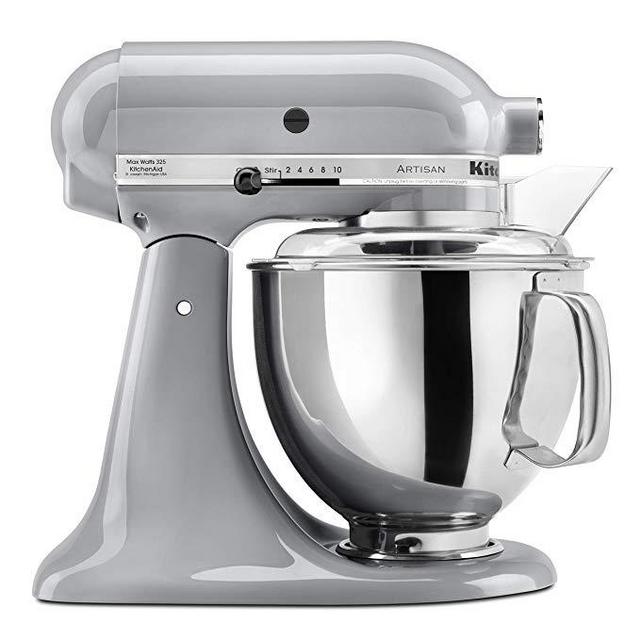 KitchenAid KSM150PSMC Artisan Series 5-Qt. Stand Mixer with Pouring Shield - Metallic Chrome