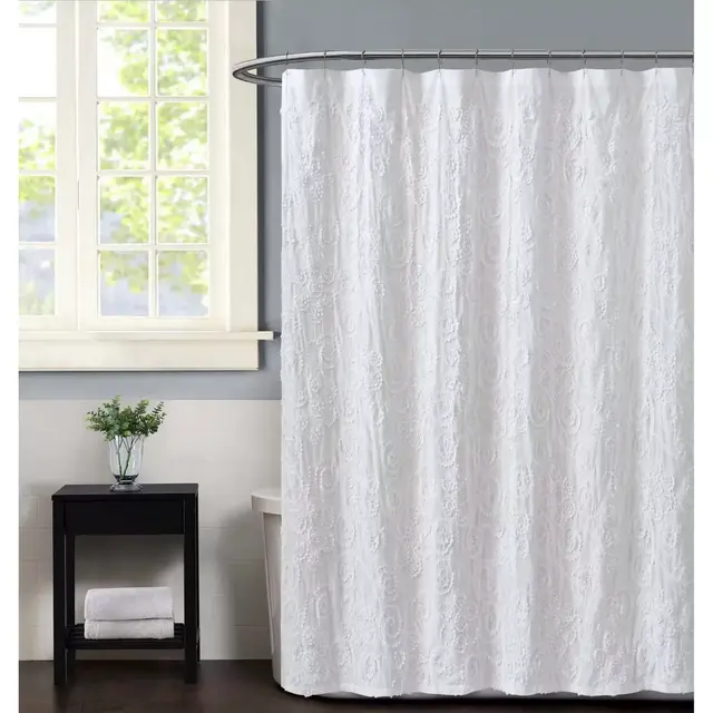 Christian Siriano NY® Pretty Petals Shower Curtain in White