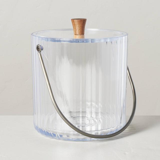 109oz Ribbed Clear Plastic Ice Bucket - Hearth & Hand™ with Magnolia