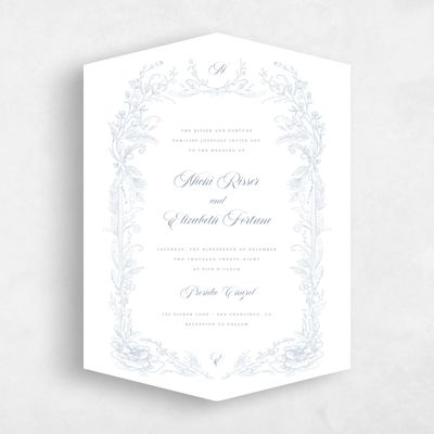 White Diamond Wedding Invitation - Leonid Portrait