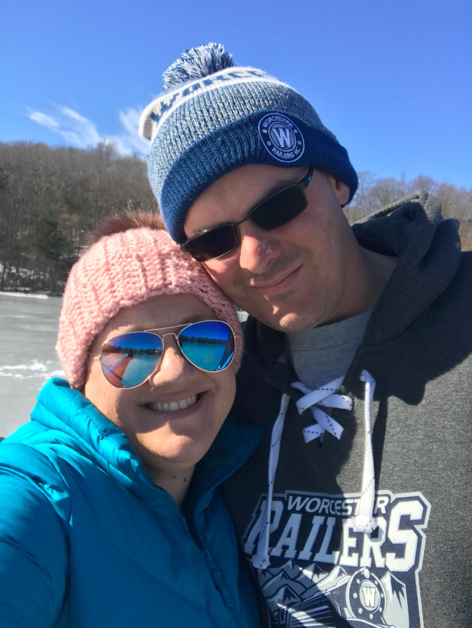 Ice fishing - first for Erin!