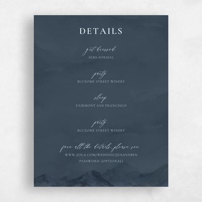 Grayed Navy, Blue Wedding Enclosure - Avalon