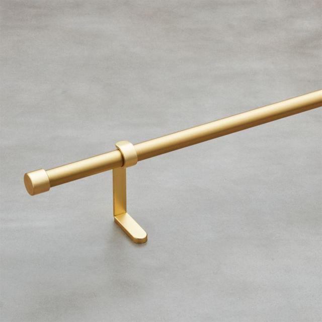 Brushed Brass Curtain Rod Set 28"-48"X.75"Dia.