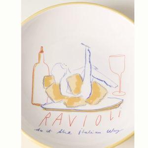 Das Rotes Rabbit Italian Earthenware Pasta Bowl Ravioli