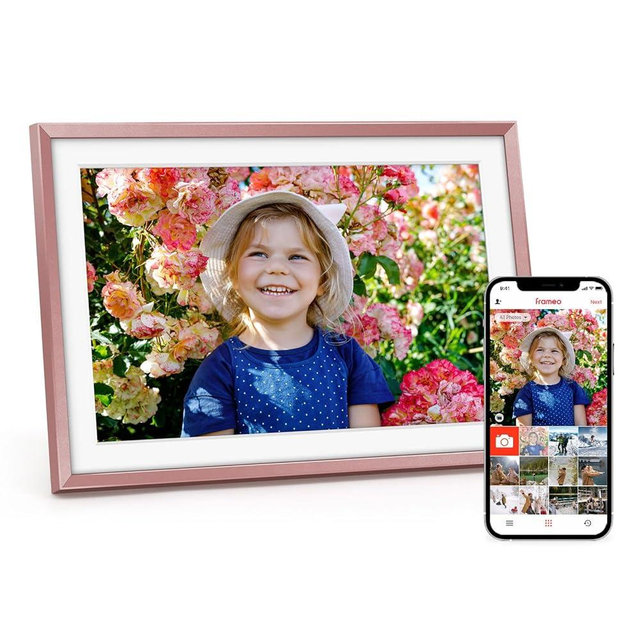 Eptusmey Digital Picture Frame：Built-in 32GB| WiFi Digital Photo Frame with 10.1" Touch Display, Send Picture/Video via Frameo/USB/Micro SD, Easy Setup, Great Gifts| Rose Pink