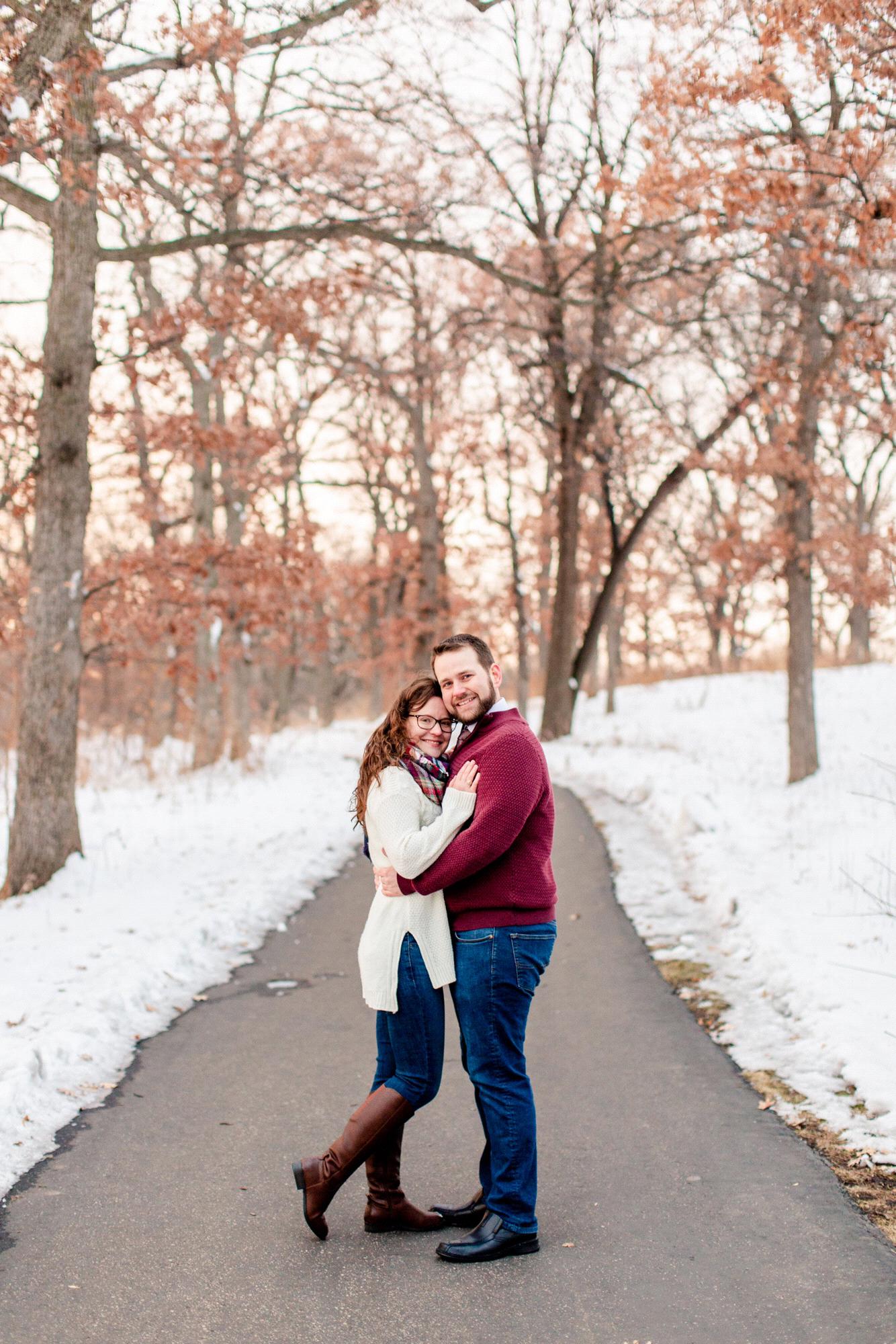 Engagement Photos at Silverwood Park in St. Anthony, MN - December 7, 2019 (photo credit: Katzie & Ben Photography)
