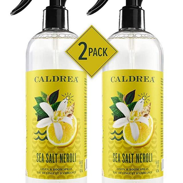 Caldrea Linen and Room Spray Air Freshener, Made with Essential Oils, Plant-Derived and Other Thoughtfully Chosen Ingredients, Sea Salt Neroli, 16 oz, 2 Pack
