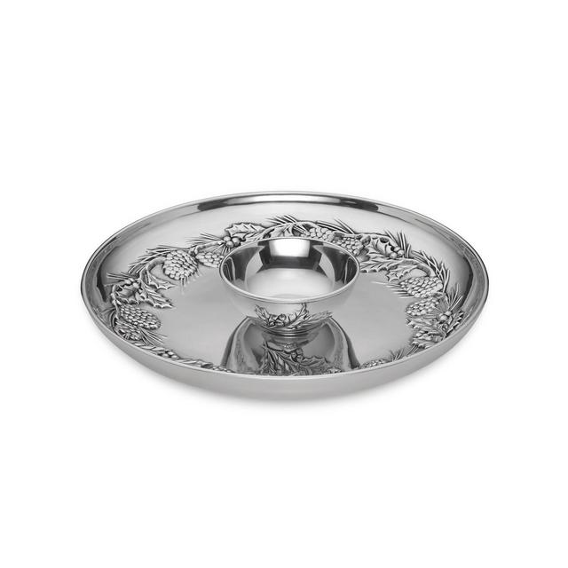 Lenox Metal Pinecone Holly Chip and Dip