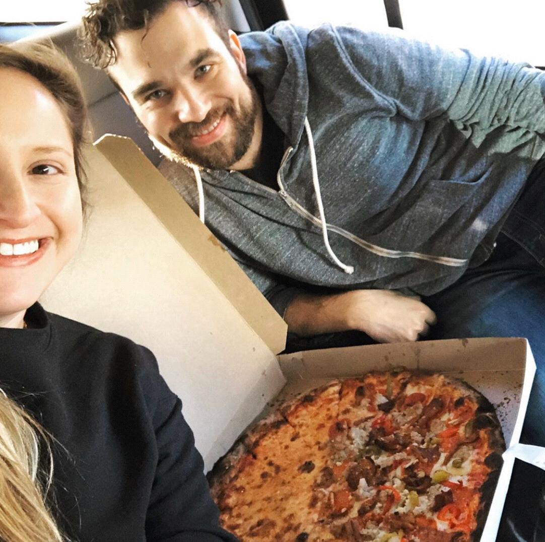 Backseat pizza party through New Haven, CT (Sally's for the win)