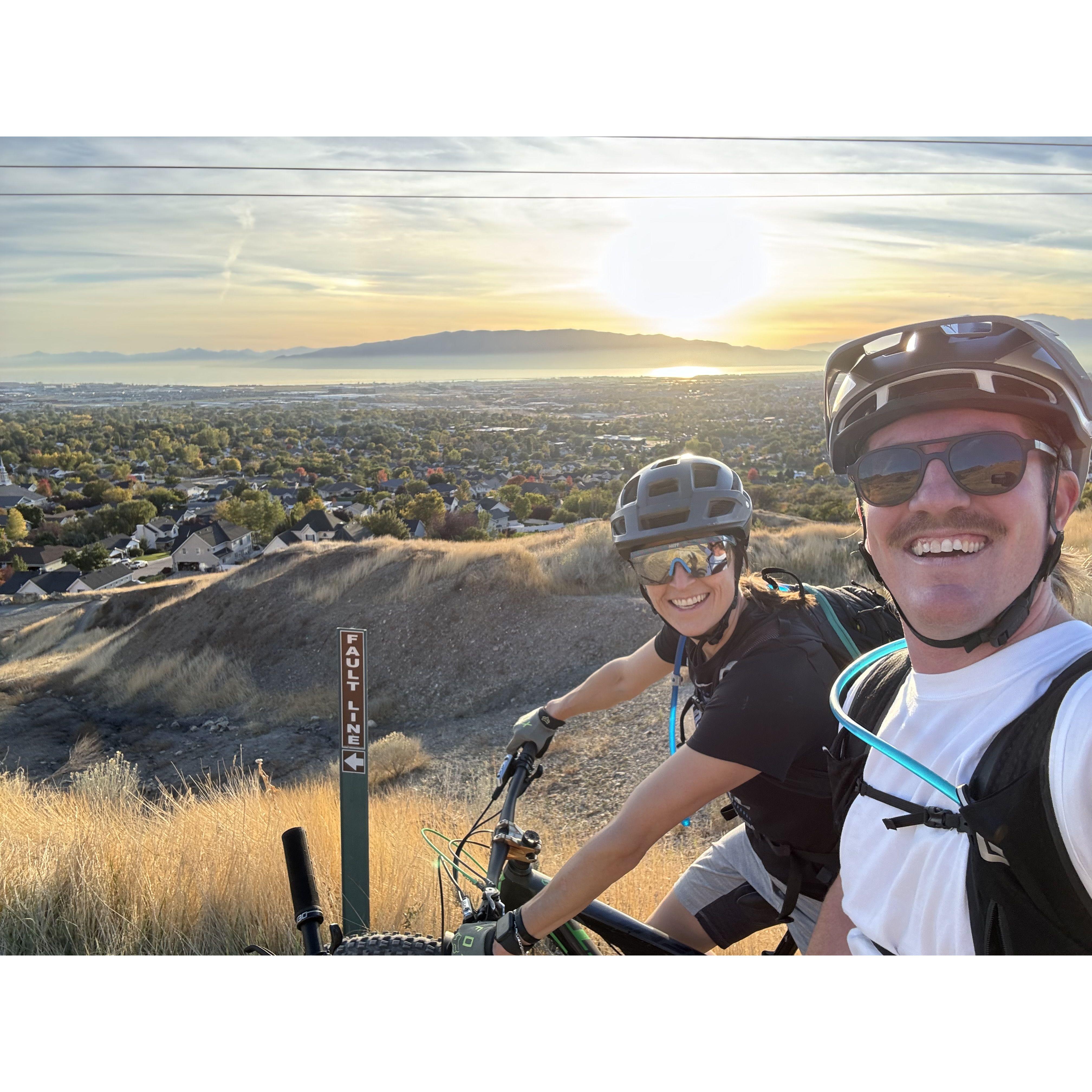 Sunset bike rides in Utah.