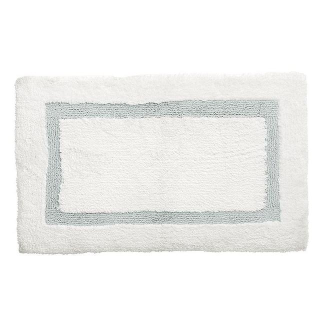 Dark Porcelain Blue Morgan Memory Foam Bath Mat, 17x24"