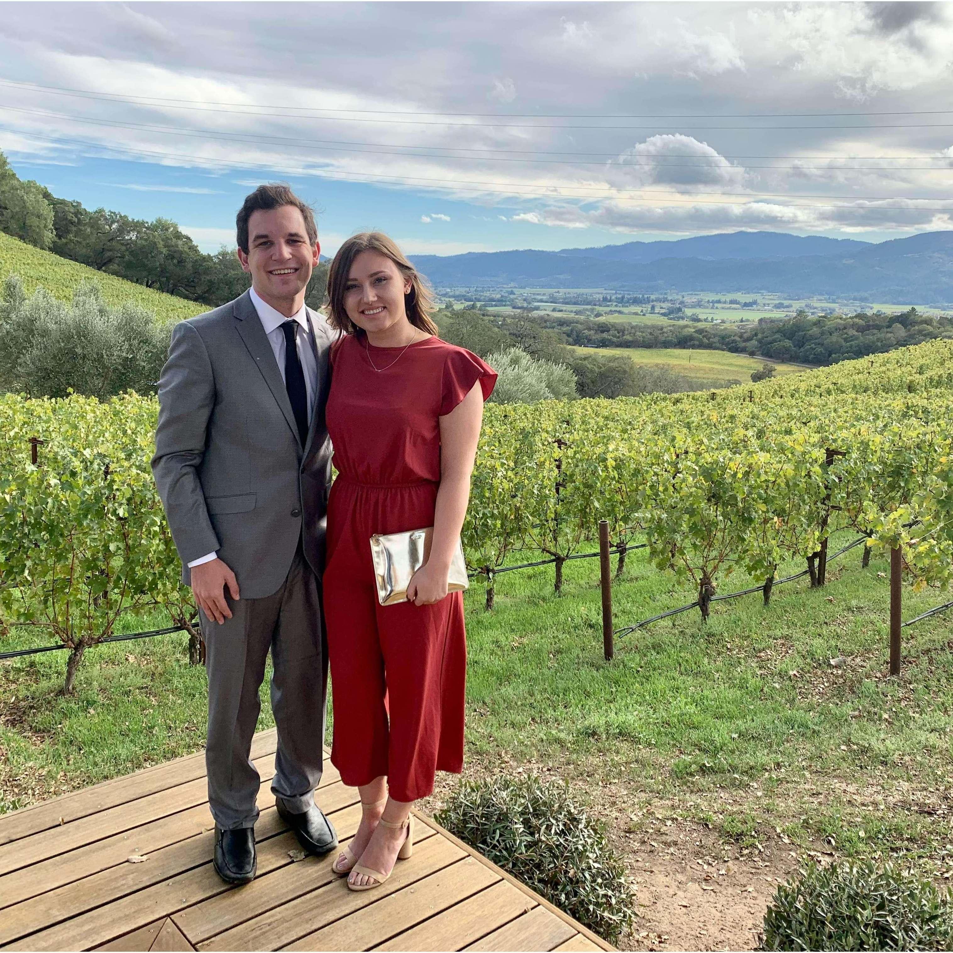 This was taken in Napa at Elena's Uncle's wedding just 6 months after we started dating!