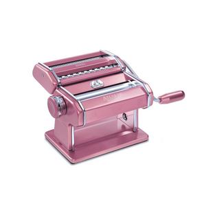 Marcato Atlas Pasta Machine, Made in Italy, Pink, Includes Pasta Cutter, Hand Crank, and Instructions