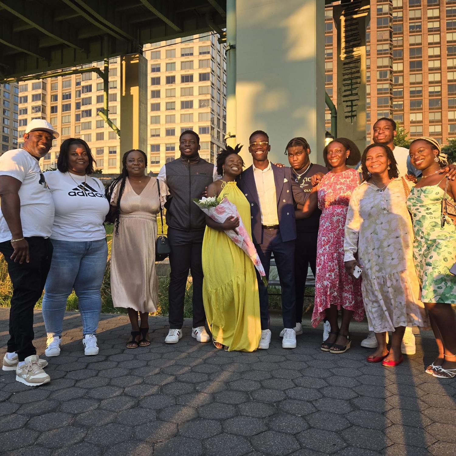 Both of our families together