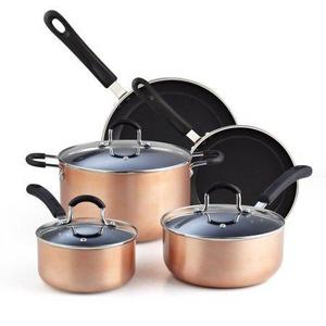 Cook N Home Nonstick Heavy Gauge Cookware Set, 8-Piece, Copper/Brown