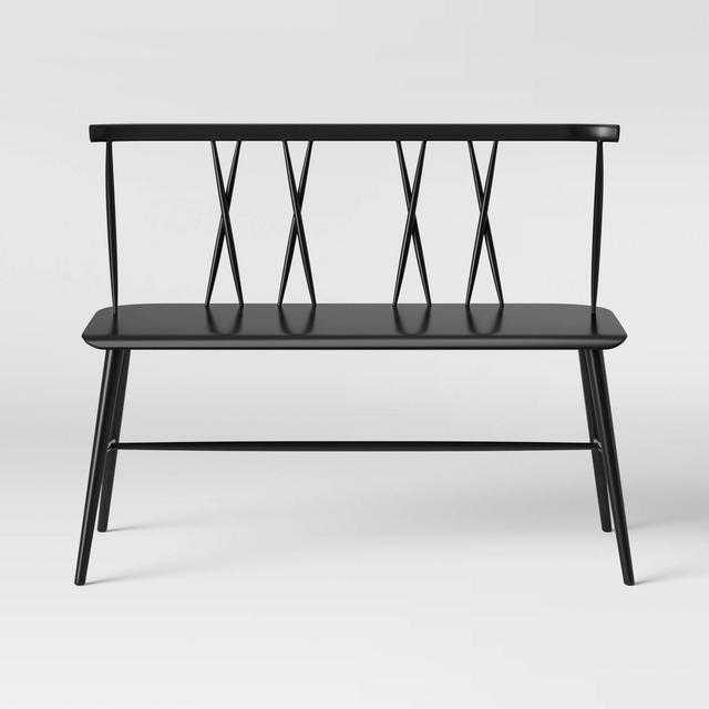 Becket Metal X Back Dining Bench Black - Project 62™