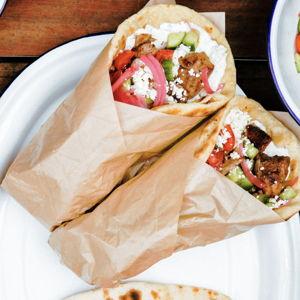 Souvlaki street food lunch