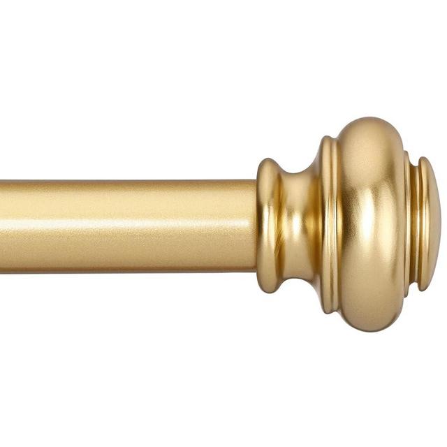 SIMEWIN Heavy Duty Curtain Rods for Windows 66 to 120 Inches, 1 Inch Gold Curtain Rods for Bedroom, Living Room, Patio, Kitchen, Adjustable Curtain Rods with Classic Finials, Gold Finishing