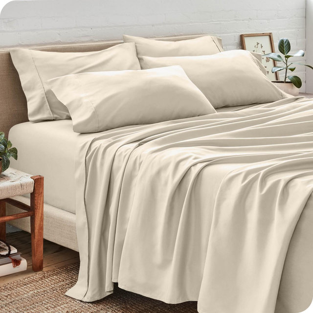 Queen Sand 6pc Microfiber Sheet Set by Bare Home