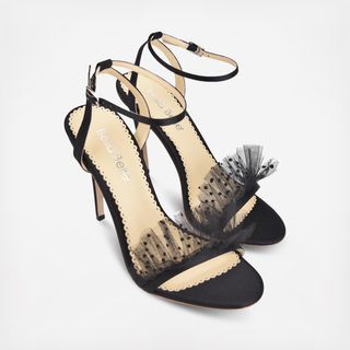 Bridget  Polka Dot And Pleated Tulle Wedding Heels