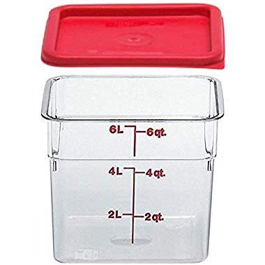 Cambro SFC6451, Clear, Li 6SFSCW135 Camsquare Food Container, 6-Quart, Polycarbonate, NSF with Lid, 6 Qt