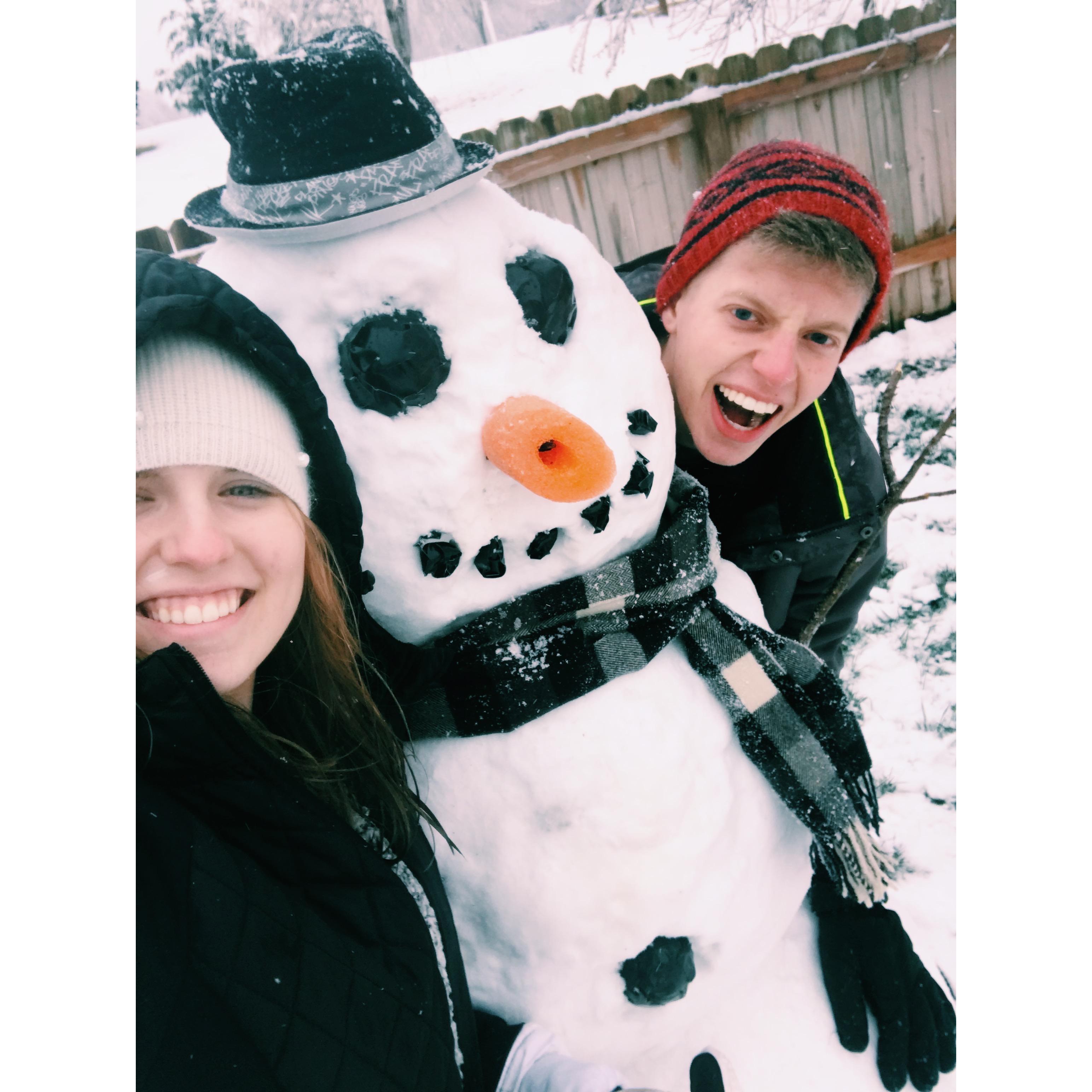 Adventures, pt. 2! I had never built a snowman before...and I still haven't! This was all Aaron but he let me take some of the credit for supervising!