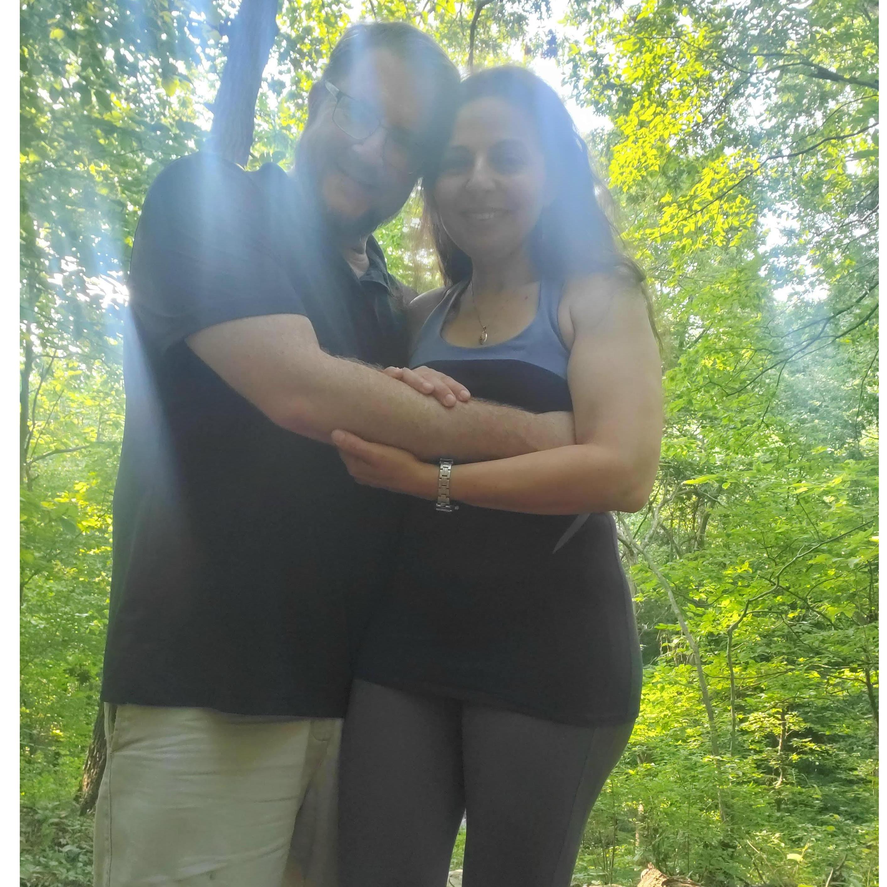 I (Langston) proposed to Victoria at one of our favorite nature sanctuaries and places to hike. It was a beautiful, bright, green, leafy summer day.  It will be a favorite place of ours forever.