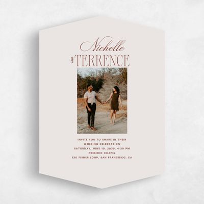 Grey Diamond Wedding Invitation - Solange Photo