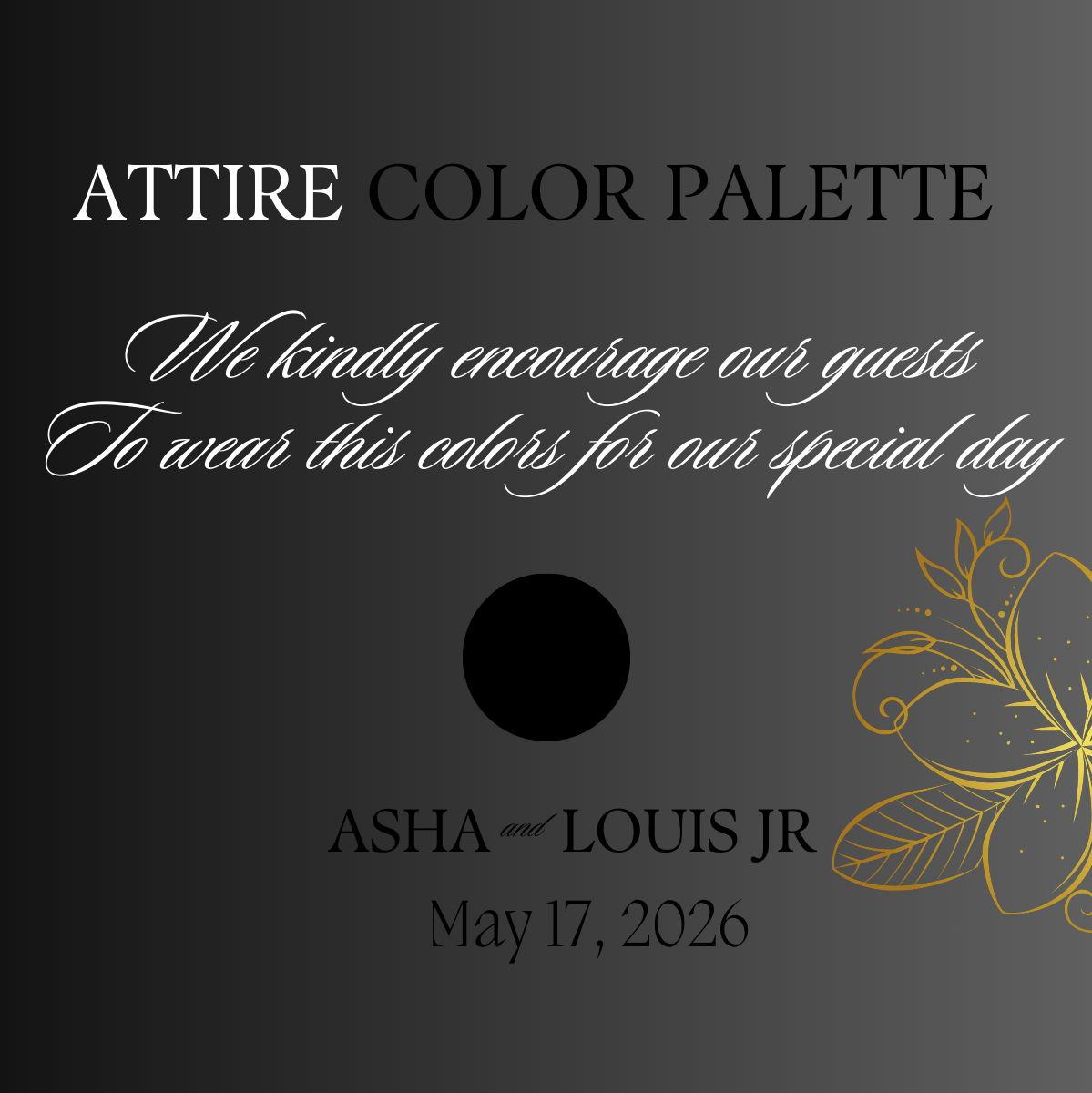 Wedding color palette