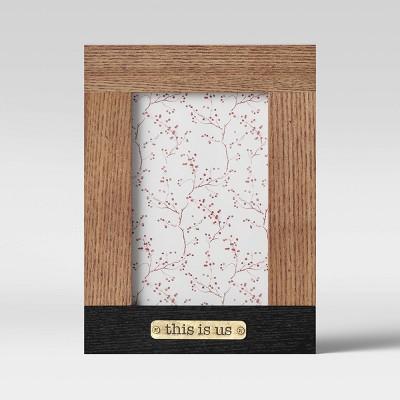 4&#34; x 6&#34; &#39;This Is Us&#39; Plated Frame Wood - Threshold&#8482;