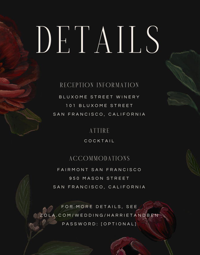 Malina | Black | Zola Wedding Enclosure Cards