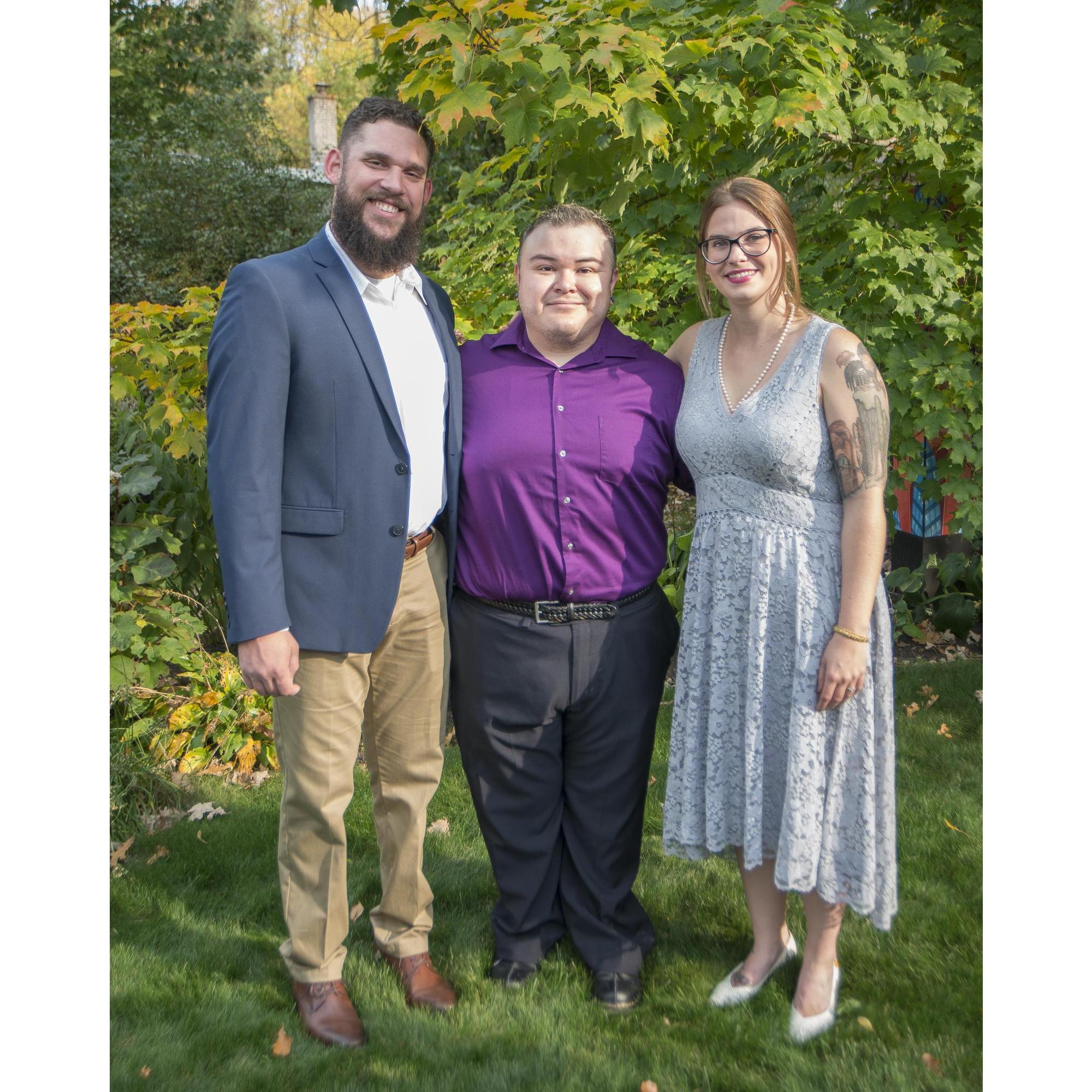 The happy couple with their good friend from Colorado Eric Rosas, their officiant for the day.