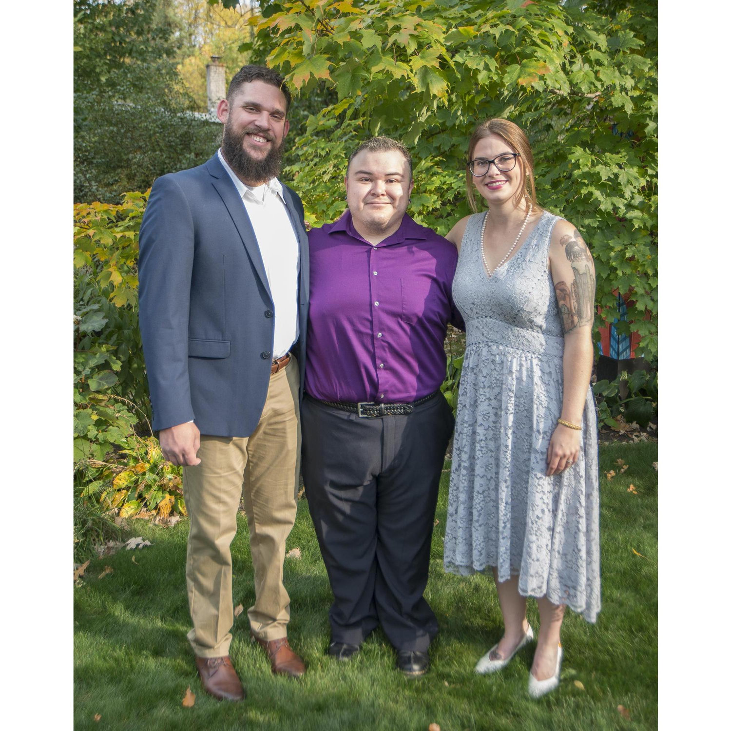 The happy couple with their good friend from Colorado Eric Rosas, their officiant for the day.