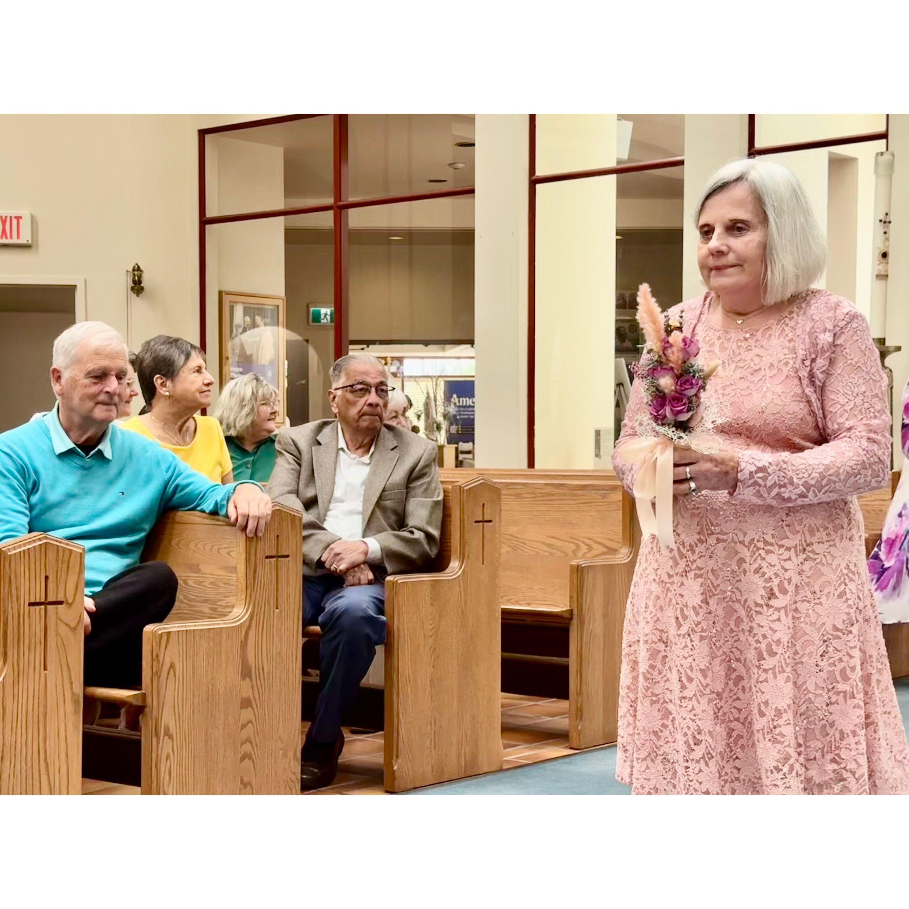 Mary enters as our matron of honour