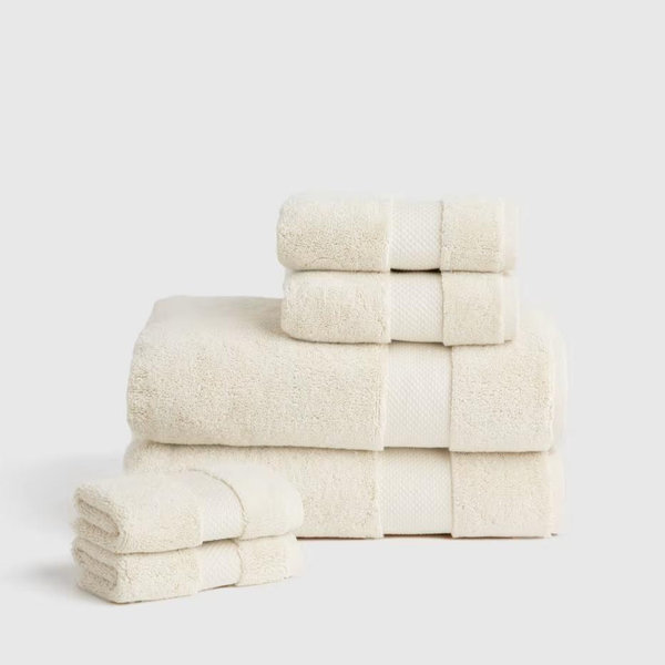 Ivory Turkish Ribbed Quick Dry Bath Towel Bundle