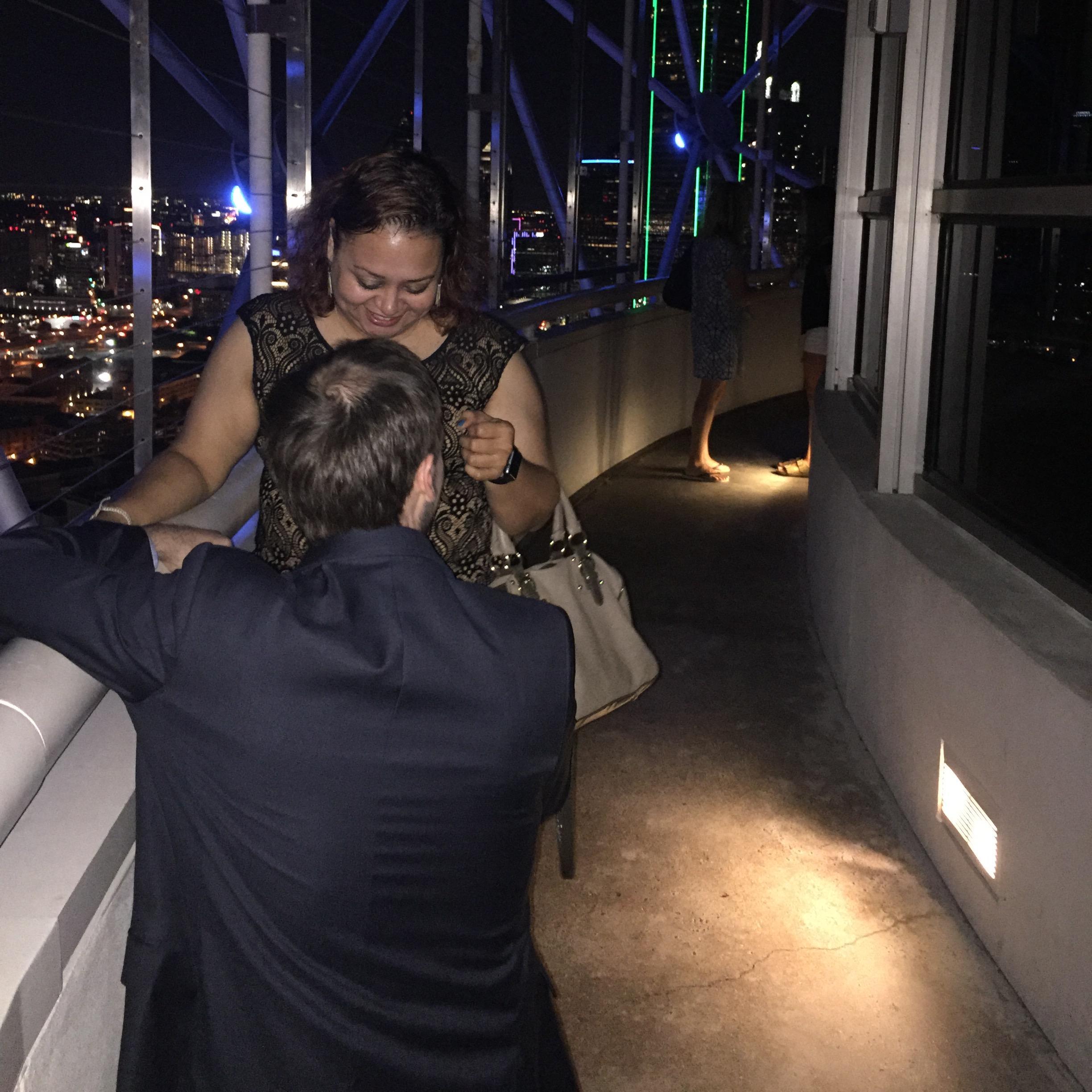 Jared getting on one knee