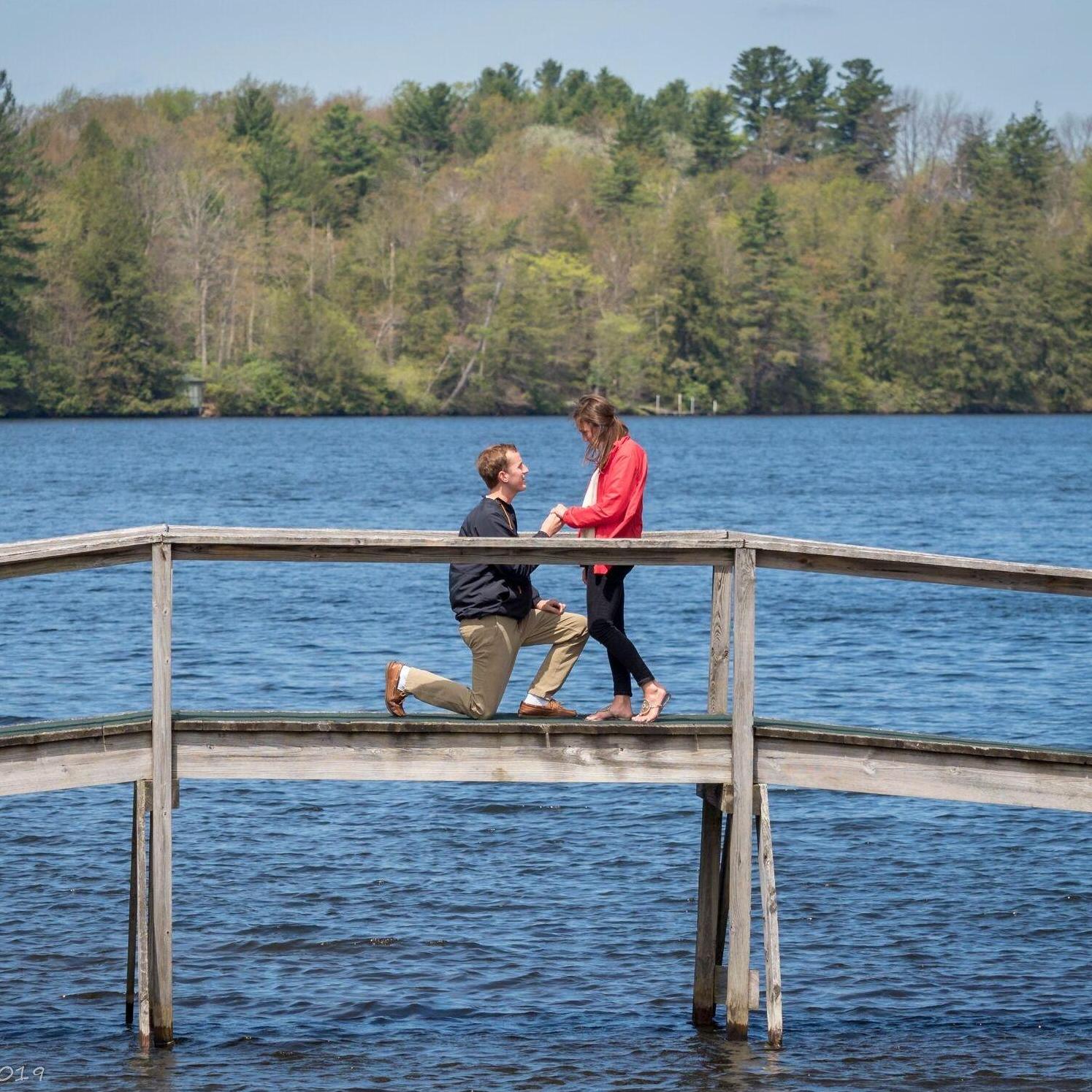 The day after they got engaged Mr. Liebert took some amazing photos of them at the footbridge where it happened.