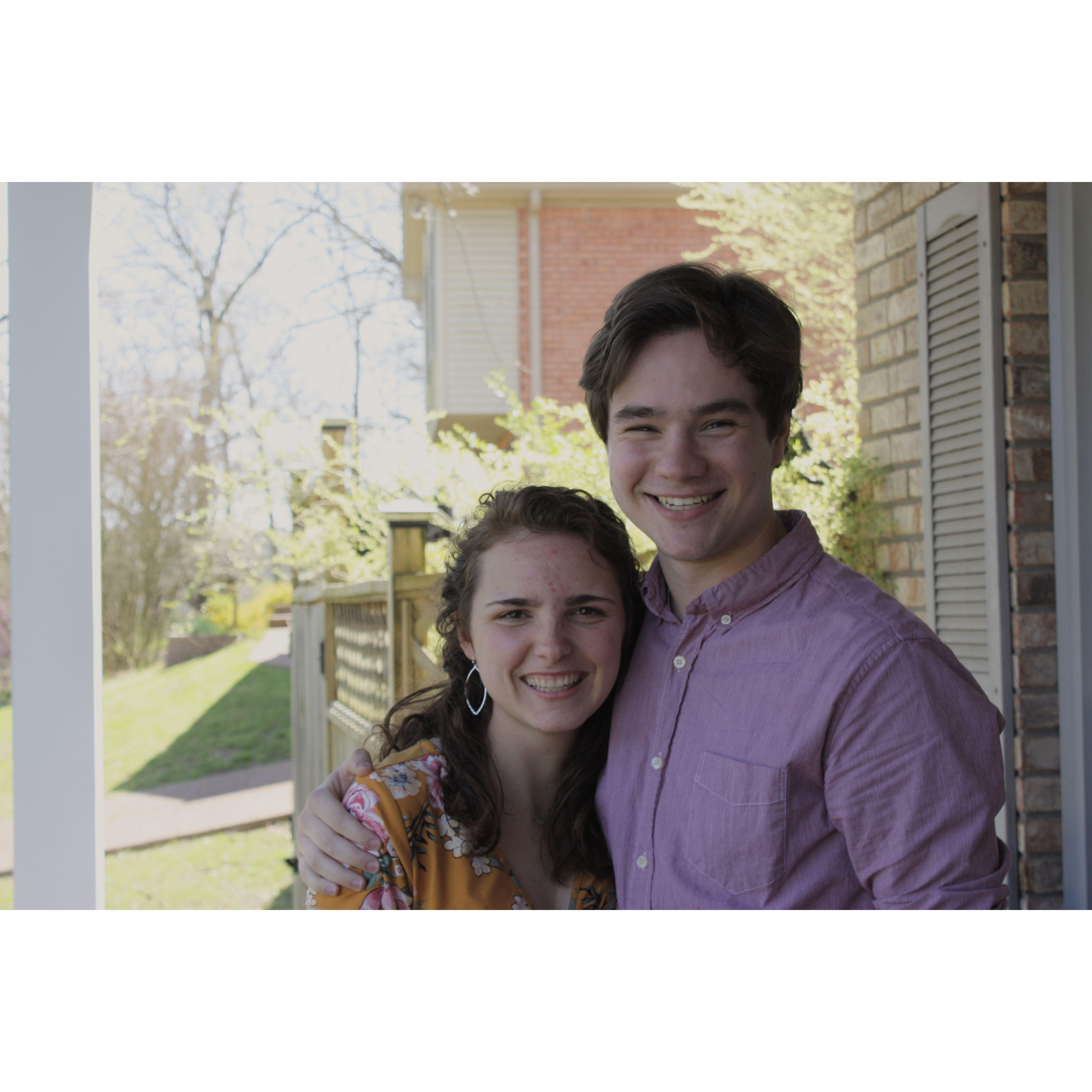 It was a month and a half into our relationship before we took a picture together... this was it. (April 21)