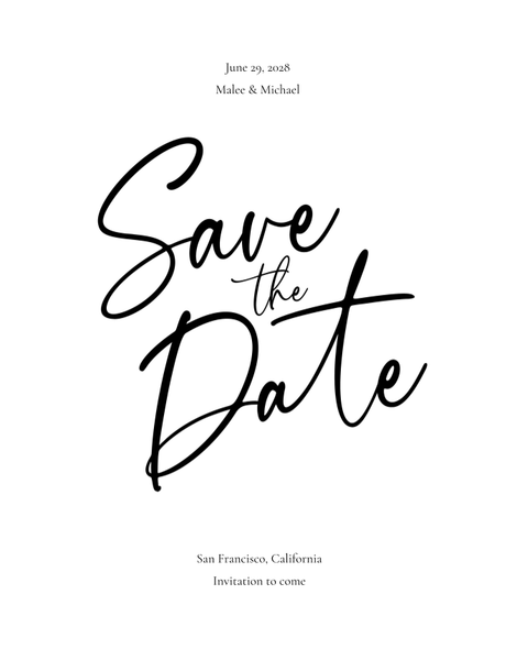 Santorini Type Letterpress | Black | Zola Save The Dates