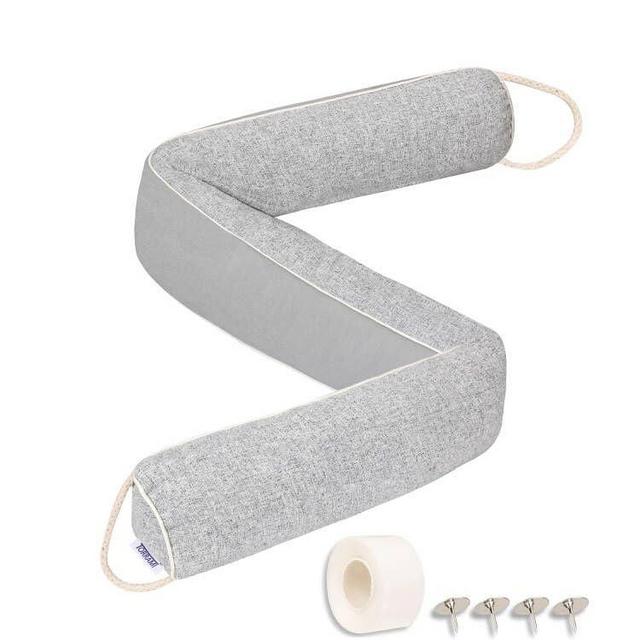 TORRAMI Under Door Draft Stoppers 32 Inch, Heavy Triangle Stop Draft Block Cold Air/Wind/Breeze Noise Blocker Door Sweeps Weather Stripping Bottom Seal Light Gray
