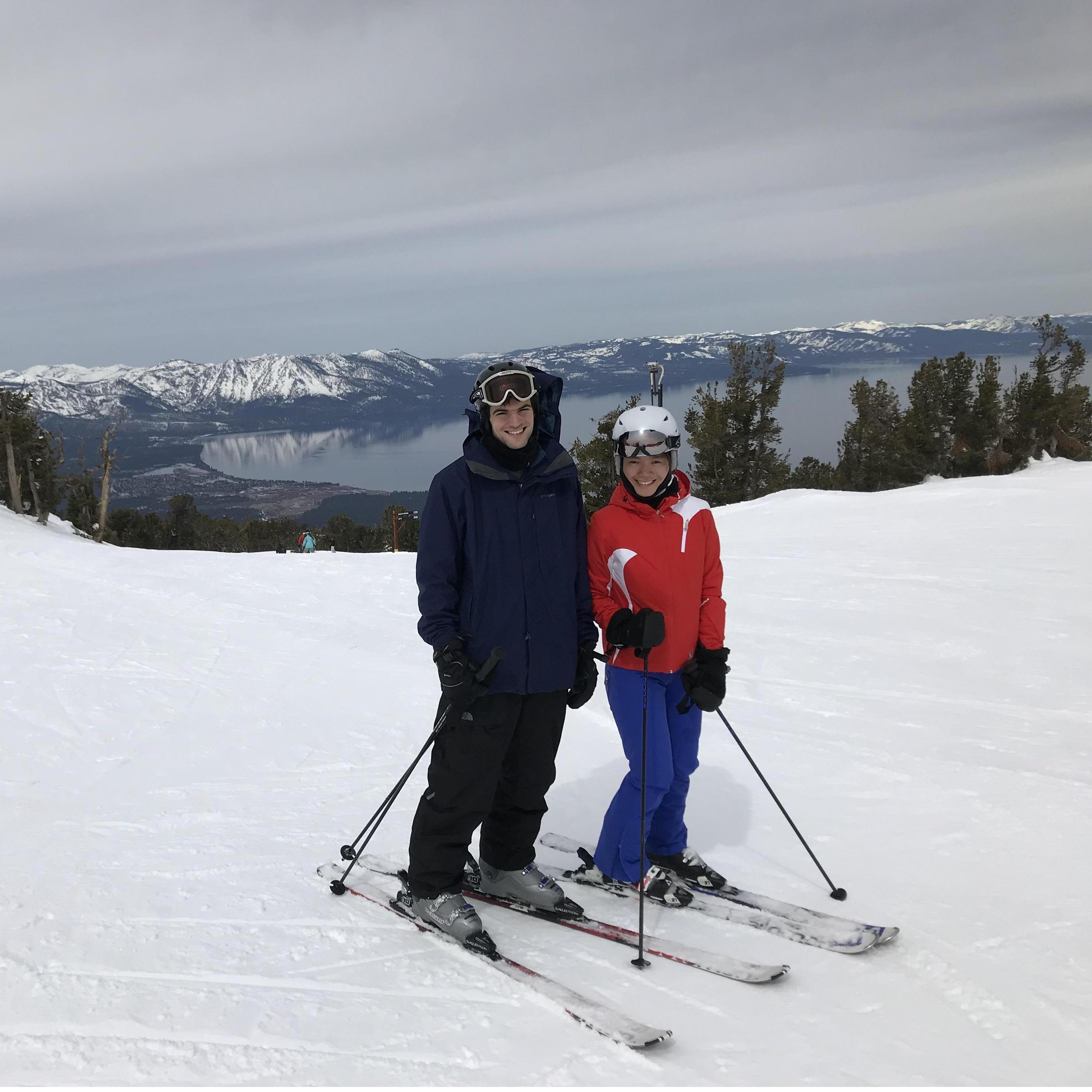 Skiing in Heavenly, near Lake Tahoe