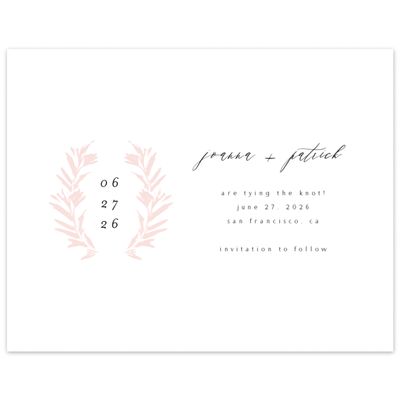 Blush, Pink Wedding Digital Save the Date - Callahan Wreath