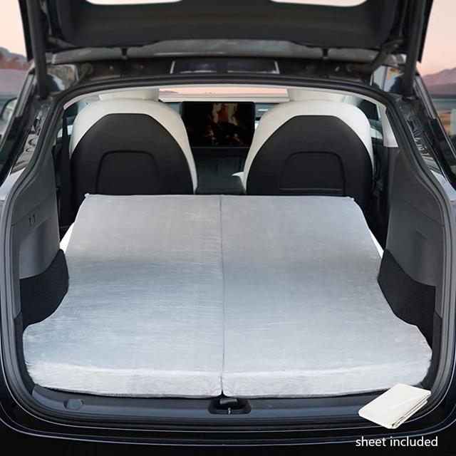 TESCAMP Camping Mattress for Tesla Model Y/3/X CertiPUR Memory Foam Mattress, Storage Bag & Sheet Provided, Portable, Space Saver, in Car Sleeping, Twin Size