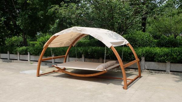 Porch Swing Bed Hammock Patio Furniture Hanging Canopy Wood